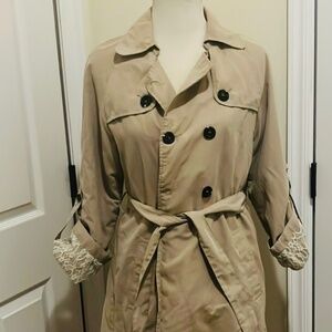 Women’s khaki and lace trench coat